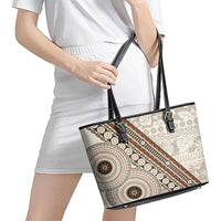Bula Fiji Leather Tote Bag Fijian Masi Tapa Cloth Vintage Vibes LT14 - Polynesian Pride