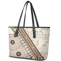 Bula Fiji Leather Tote Bag Fijian Masi Tapa Cloth Vintage Vibes LT14 - Polynesian Pride