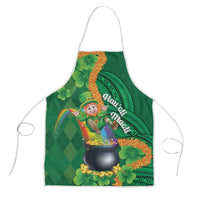St Patrick's Day Hawaii Apron Hauoli Maoli Funny Shaka Leprechaun