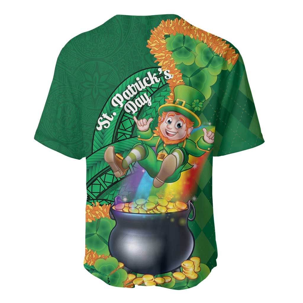 St Patrick's Day Hawaii Baseball Jersey Hauoli Maoli Funny Shaka Leprechaun