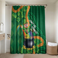 St Patrick's Day Hawaii Bathroom Set Hauoli Maoli Funny Shaka Leprechaun LT14 Shower Curtain Only Green - Polynesian Pride