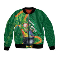 St Patrick's Day Hawaii Bomber Jacket Hauoli Maoli Funny Shaka Leprechaun