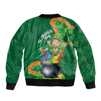 St Patrick's Day Hawaii Bomber Jacket Hauoli Maoli Funny Shaka Leprechaun