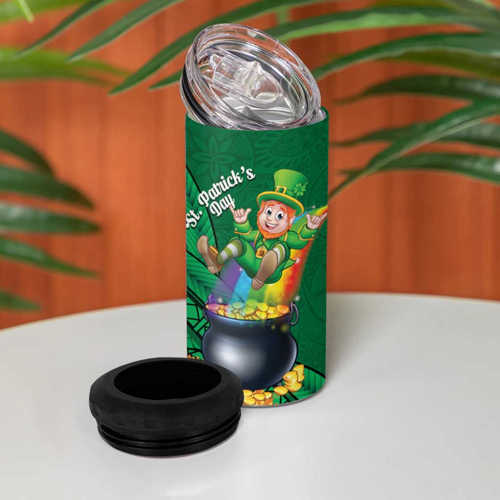 St Patrick's Day Hawaii 4 in 1 Can Cooler Tumbler Hauoli Maoli Funny Shaka Leprechaun