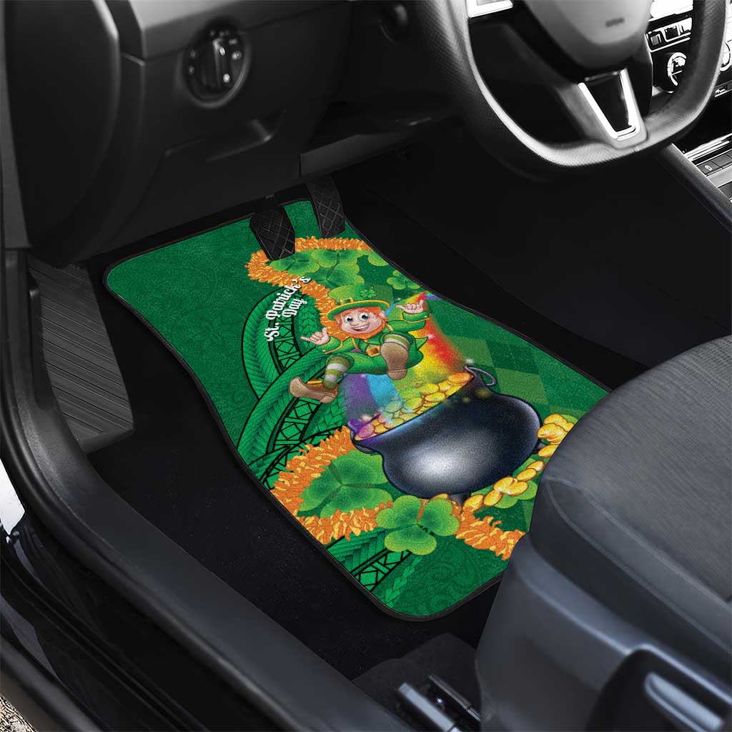St Patrick's Day Hawaii Car Mats Hauoli Maoli Funny Shaka Leprechaun
