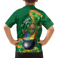 St Patrick's Day Hawaii Family Matching Off The Shoulder Long Sleeve Dress and Hawaiian Shirt Hauoli Maoli Funny Shaka Leprechaun LT14 - Polynesian Pride
