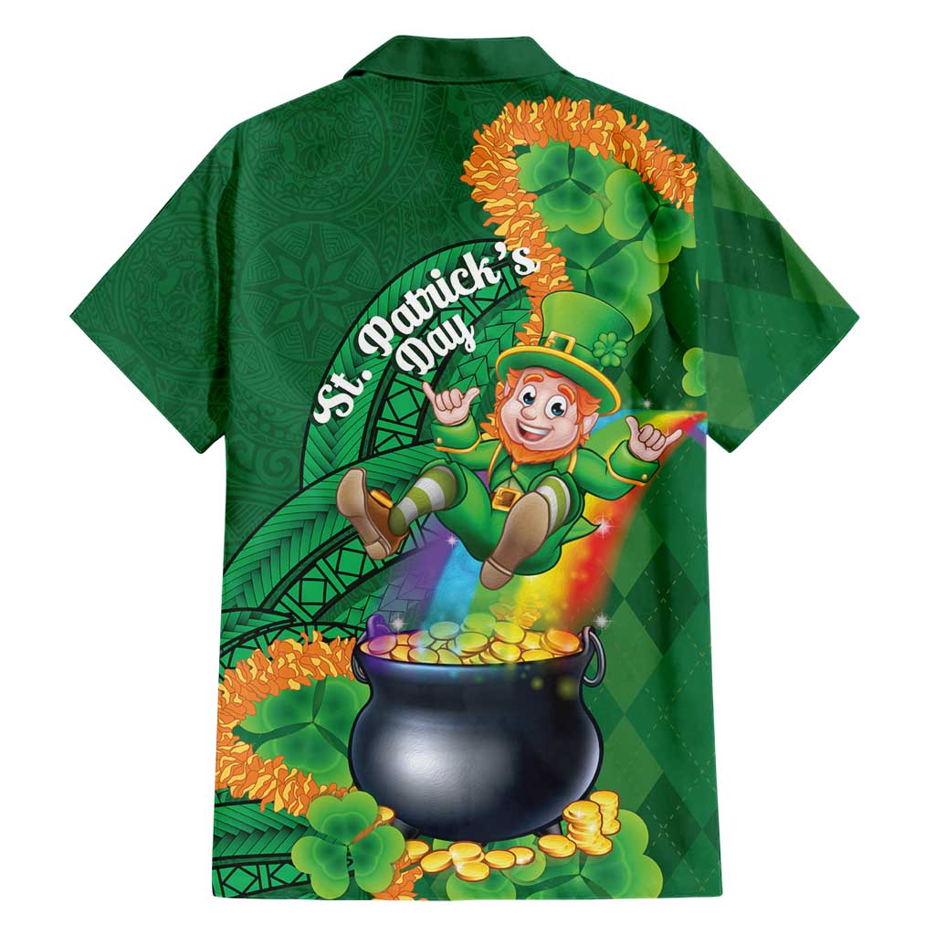 St Patrick's Day Hawaii Family Matching Off The Shoulder Long Sleeve Dress and Hawaiian Shirt Hauoli Maoli Funny Shaka Leprechaun LT14 - Polynesian Pride