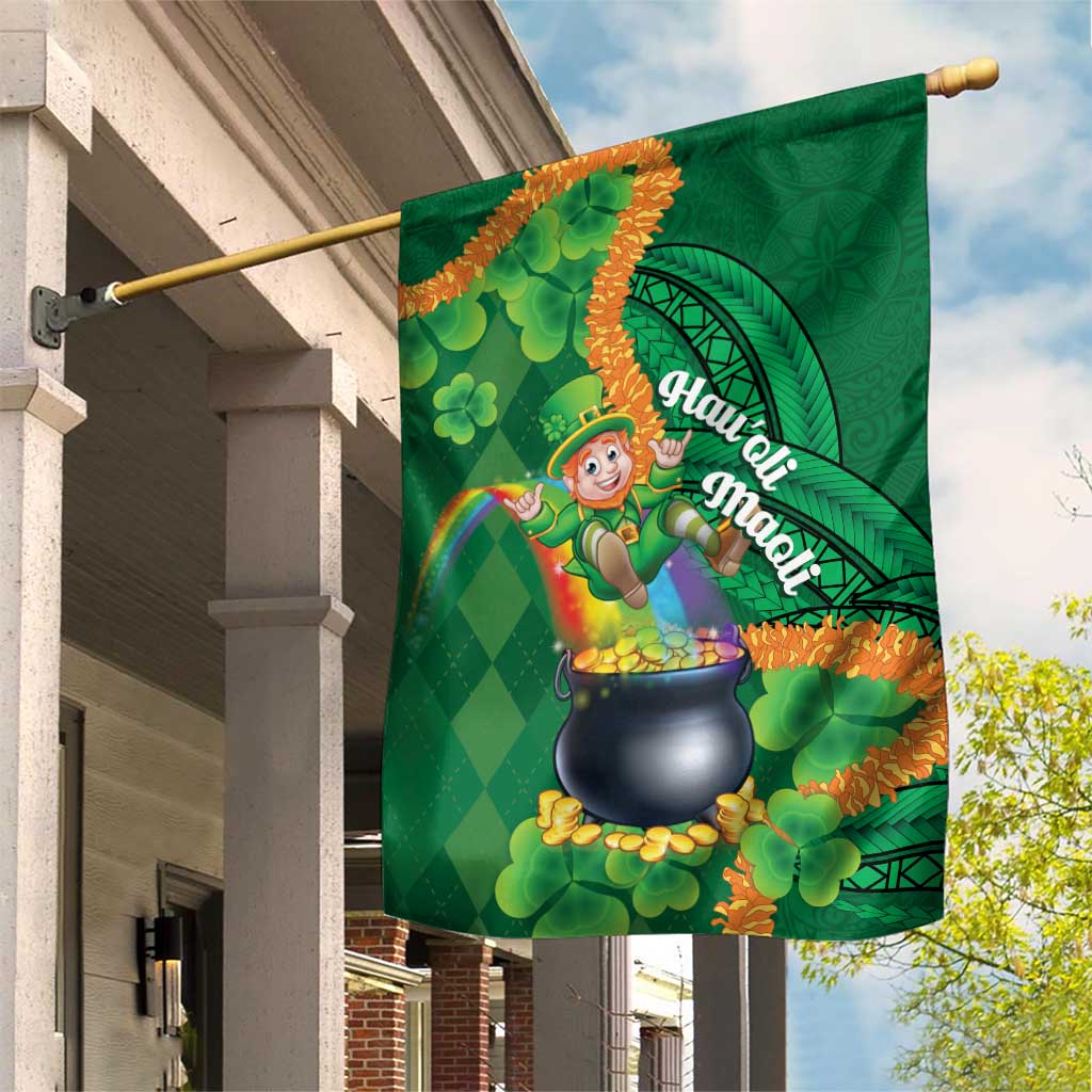 St Patrick's Day Hawaii Garden Flag Hauoli Maoli Funny Shaka Leprechaun