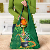 St Patrick's Day Hawaii Grocery Bag Hauoli Maoli Funny Shaka Leprechaun