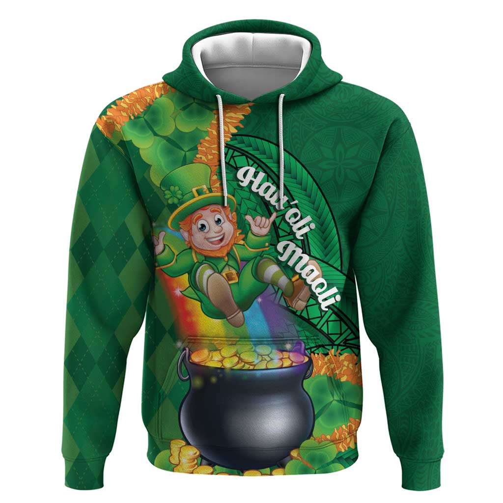 St Patrick's Day Hawaii Hoodie Hauoli Maoli Funny Shaka Leprechaun
