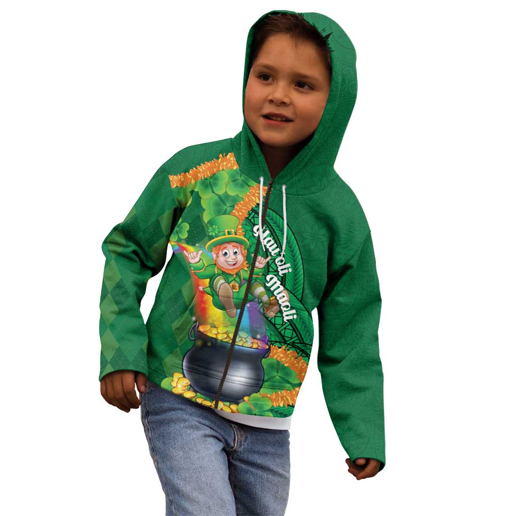 St Patrick's Day Hawaii Kid Hoodie Hauoli Maoli Funny Shaka Leprechaun