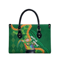 St Patrick's Day Hawaii Leather Bag Hauoli Maoli Funny Shaka Leprechaun LT14 - Polynesian Pride