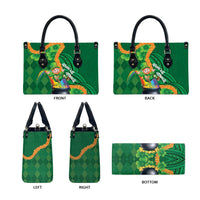 St Patrick's Day Hawaii Leather Bag Hauoli Maoli Funny Shaka Leprechaun LT14 - Polynesian Pride