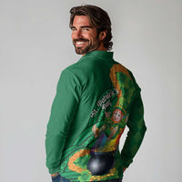 St Patrick's Day Hawaii Long Sleeve Polo Shirt Hauoli Maoli Funny Shaka Leprechaun LT14 - Polynesian Pride