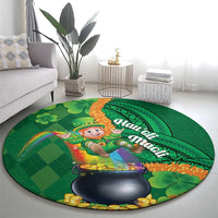 St Patrick's Day Hawaii Round Carpet Hauoli Maoli Funny Shaka Leprechaun LT14 - Polynesian Pride