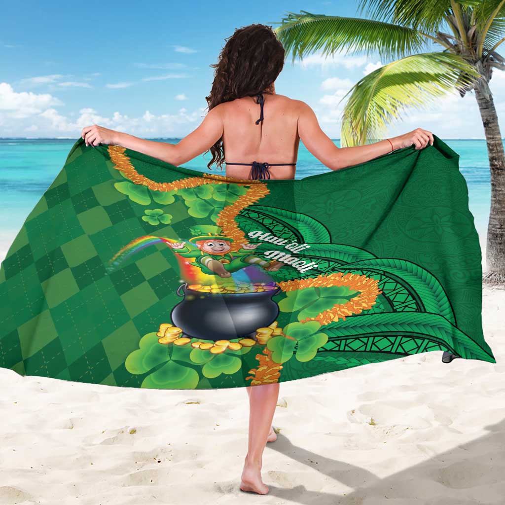 St Patrick's Day Hawaii Sarong Hauoli Maoli Funny Shaka Leprechaun LT14 - Polynesian Pride