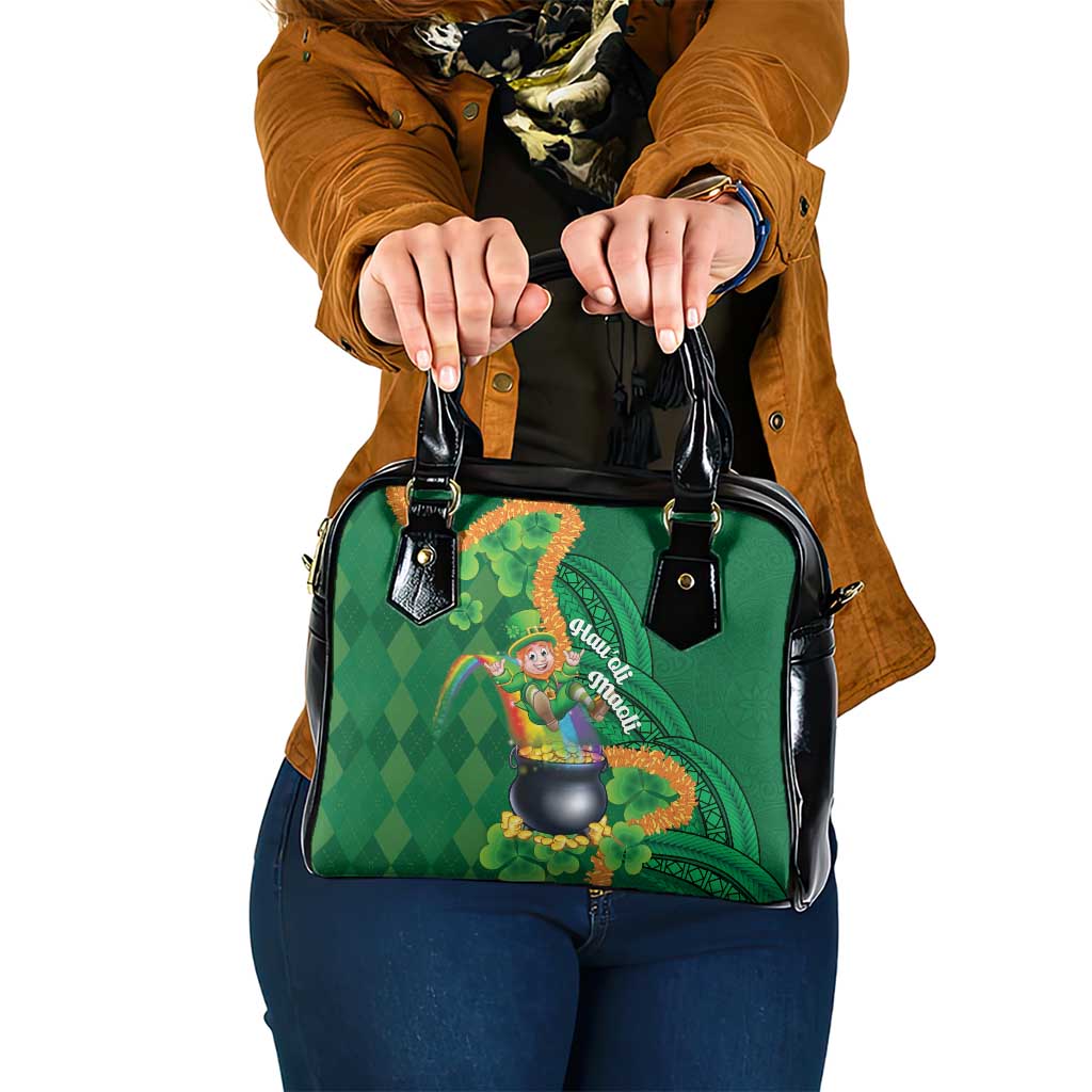 St Patrick's Day Hawaii Shoulder Handbag Hauoli Maoli Funny Shaka Leprechaun LT14 One Size Green - Polynesian Pride