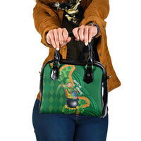 St Patrick's Day Hawaii Shoulder Handbag Hauoli Maoli Funny Shaka Leprechaun LT14 One Size Green - Polynesian Pride