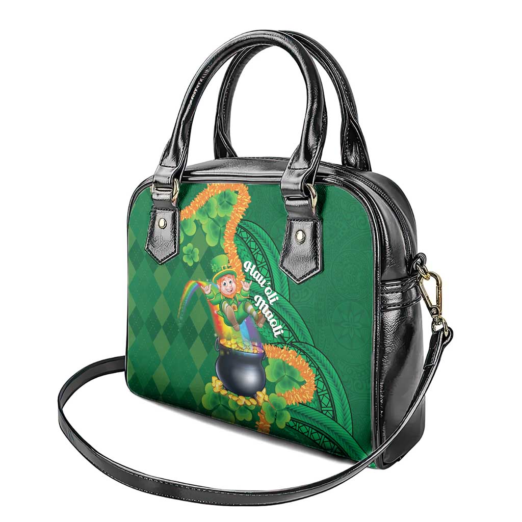 St Patrick's Day Hawaii Shoulder Handbag Hauoli Maoli Funny Shaka Leprechaun LT14 - Polynesian Pride