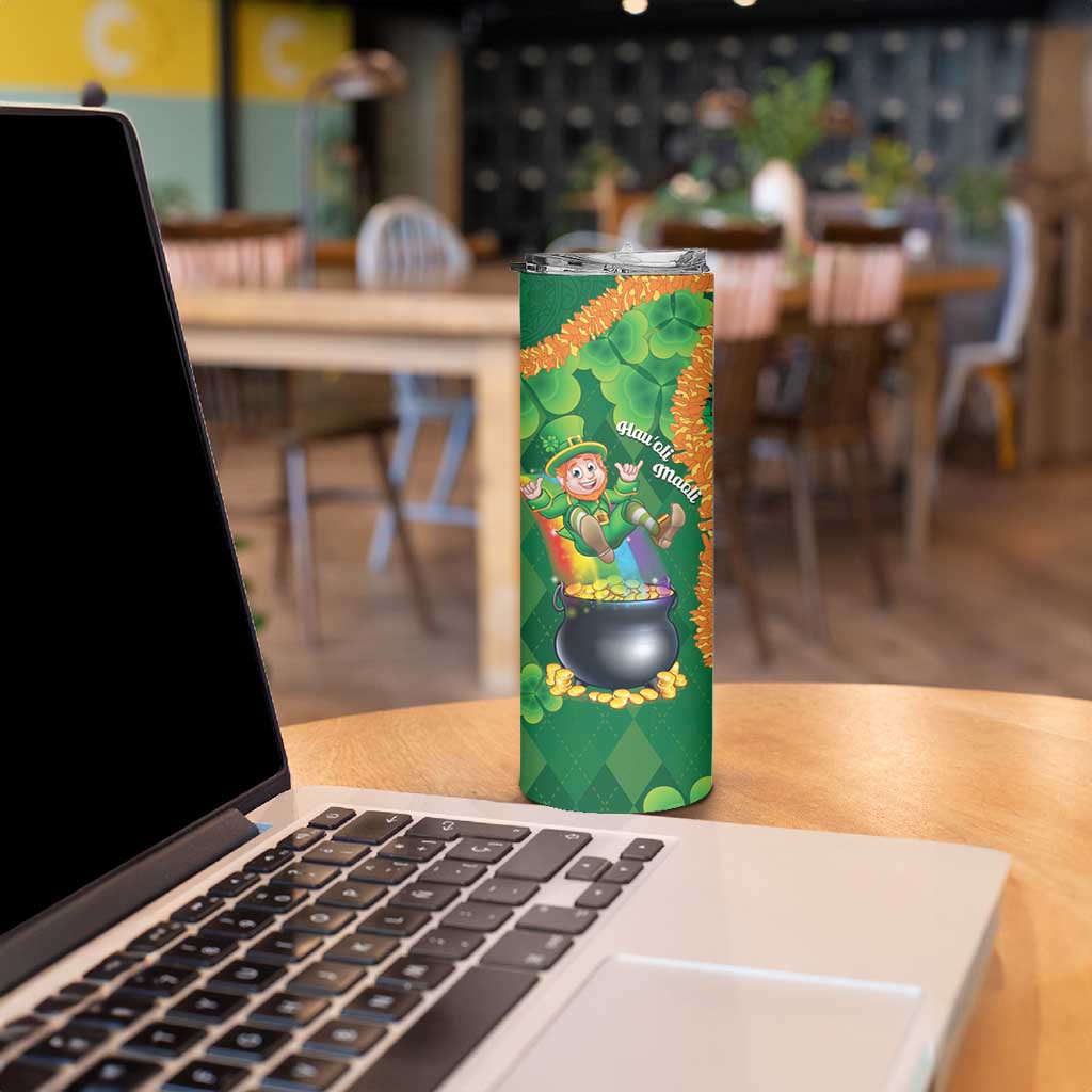 St Patrick's Day Hawaii Skinny Tumbler Hauoli Maoli Funny Shaka Leprechaun