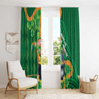 St Patrick's Day Hawaii Window Curtain Hauoli Maoli Funny Shaka Leprechaun LT14 - Polynesian Pride