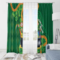St Patrick's Day Hawaii Window Curtain Hauoli Maoli Funny Shaka Leprechaun LT14 - Polynesian Pride