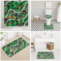 St Patrick's Day Palaka Hawaii Bathroom Set Kukui Nut Pikake Lei Shamrock Dabbing Leprechaun LT14 - Polynesian Pride