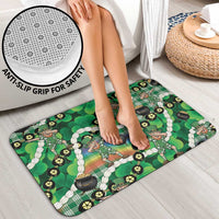St Patrick's Day Palaka Hawaii Bathroom Set Kukui Nut Pikake Lei Shamrock Dabbing Leprechaun LT14 - Polynesian Pride