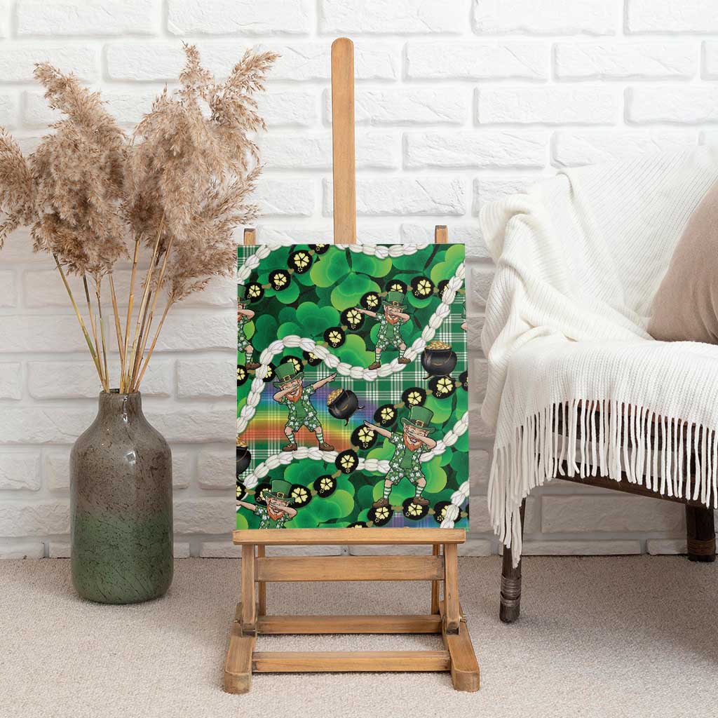 St Patrick's Day Palaka Hawaii Canvas Wall Art Kukui Nut Pikake Lei Shamrock Dabbing Leprechaun