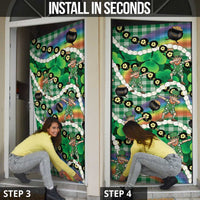 St Patrick's Day Palaka Hawaii Door Cover Kukui Nut Pikake Lei Shamrock Dabbing Leprechaun