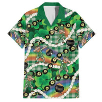 St Patrick's Day Palaka Hawaii Hawaiian Shirt Kukui Nut Pikake Lei Shamrock Dabbing Leprechaun LT14 Green - Polynesian Pride