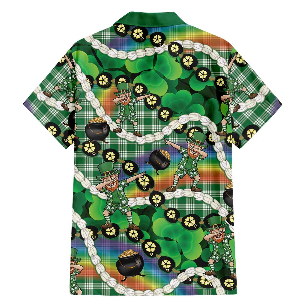 St Patrick's Day Palaka Hawaii Hawaiian Shirt Kukui Nut Pikake Lei Shamrock Dabbing Leprechaun LT14 - Polynesian Pride