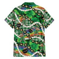 St Patrick's Day Palaka Hawaii Hawaiian Shirt Kukui Nut Pikake Lei Shamrock Dabbing Leprechaun LT14 - Polynesian Pride