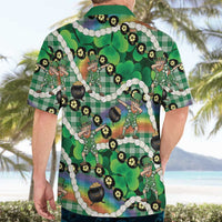 St Patrick's Day Palaka Hawaii Hawaiian Shirt Kukui Nut Pikake Lei Shamrock Dabbing Leprechaun LT14 - Polynesian Pride