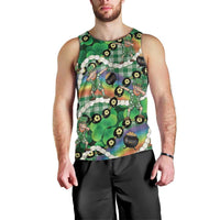 St Patrick's Day Palaka Hawaii Men Tank Top Kukui Nut Pikake Lei Shamrock Dabbing Leprechaun