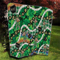 St Patrick's Day Palaka Hawaii Quilt Kukui Nut Pikake Lei Shamrock Dabbing Leprechaun LT14 - Polynesian Pride