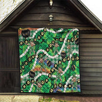 St Patrick's Day Palaka Hawaii Quilt Kukui Nut Pikake Lei Shamrock Dabbing Leprechaun LT14 - Polynesian Pride