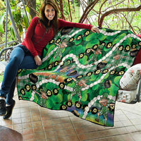 St Patrick's Day Palaka Hawaii Quilt Kukui Nut Pikake Lei Shamrock Dabbing Leprechaun LT14 - Polynesian Pride