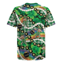 St Patrick's Day Palaka Hawaii Rugby Jersey Kukui Nut Pikake Lei Shamrock Dabbing Leprechaun