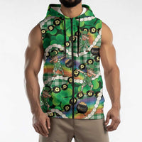 St Patrick's Day Palaka Hawaii Sleeveless Zip Hoodie Kukui Nut Pikake Lei Shamrock Dabbing Leprechaun LT14 - Polynesian Pride