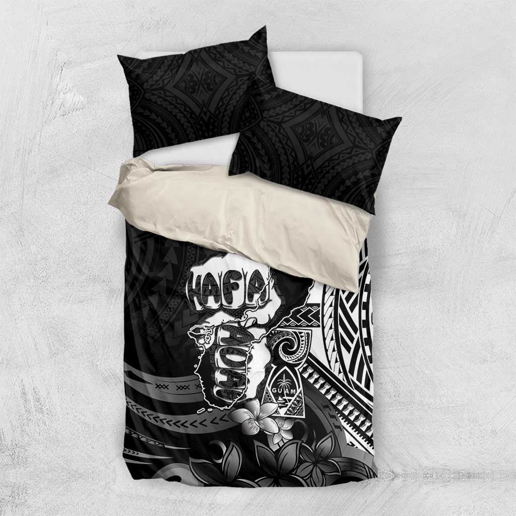 Hafa Adai Guam Discovery Day Bedding Set Chamorro Latte Stone Hand Black Version