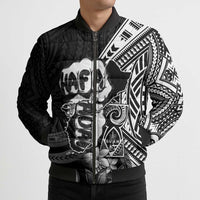 Hafa Adai Guam Discovery Day Bomber Puffer Jacket Chamorro Latte Stone Hand Black Version