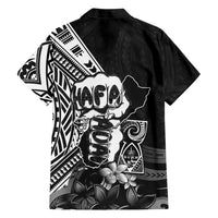 Hafa Adai Guam Discovery Day Family Matching Short Sleeve Bodycon Dress and Hawaiian Shirt Chamorro Latte Stone Hand Black Version LT14 - Polynesian Pride