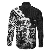 Hafa Adai Guam Discovery Day Family Matching Short Sleeve Bodycon Dress and Hawaiian Shirt Chamorro Latte Stone Hand Black Version LT14 - Polynesian Pride