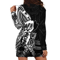 Hafa Adai Guam Discovery Day Hoodie Dress Chamorro Latte Stone Hand Black Version LT14 - Polynesian Pride