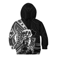 Hafa Adai Guam Discovery Day Kid Hoodie Chamorro Latte Stone Hand Black Version