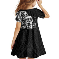 Hafa Adai Guam Discovery Day Kid Short Sleeve Dress Chamorro Latte Stone Hand Black Version LT14 - Polynesian Pride