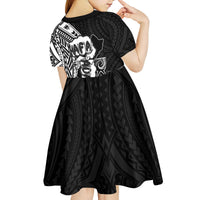 Hafa Adai Guam Discovery Day Kid Short Sleeve Dress Chamorro Latte Stone Hand Black Version LT14 - Polynesian Pride