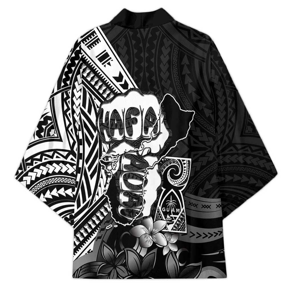 Hafa Adai Guam Discovery Day Kimono Chamorro Latte Stone Hand Black Version