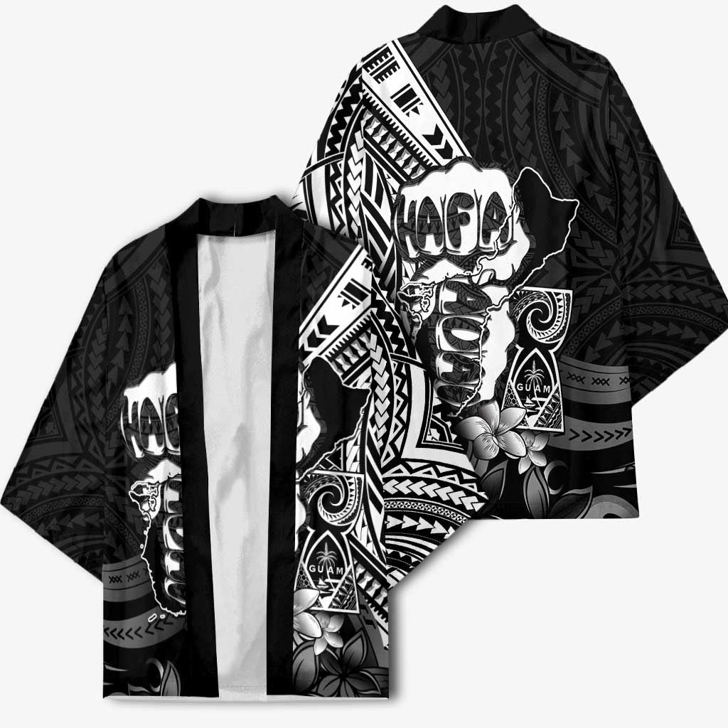 Hafa Adai Guam Discovery Day Kimono Chamorro Latte Stone Hand Black Version